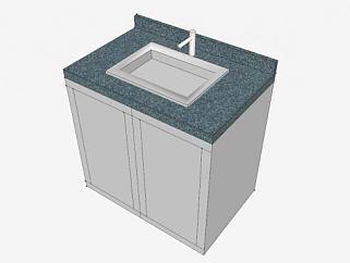 现代浴室柜水槽SU模型下载_sketchup草图大师SKP模型