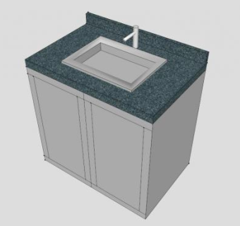 现代浴室柜水槽SU模型下载_sketchup草图大师SKP模型