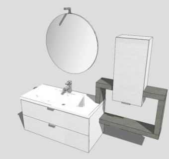 浴室柜家具用品SU模型下载_sketchup草图大师SKP模型
