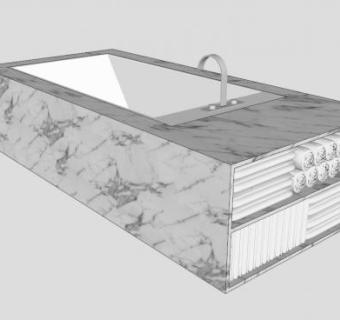 极简主义浴缸SU模型下载_sketchup草图大师SKP模型