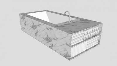 极简主义浴缸SU模型下载_sketchup草图大师SKP模型