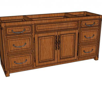 浴室柜盥洗台SU模型下载_sketchup草图大师SKP模型