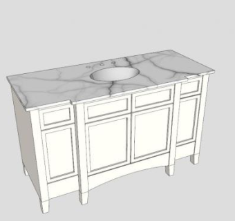 卡特赖特浴室盥洗台SU模型下载_sketchup草图大师SKP模型