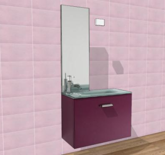 维奥莱特浴室柜架SU模型下载_sketchup草图大师SKP模型