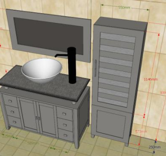 卫生间浴室柜SU模型下载_sketchup草图大师SKP模型