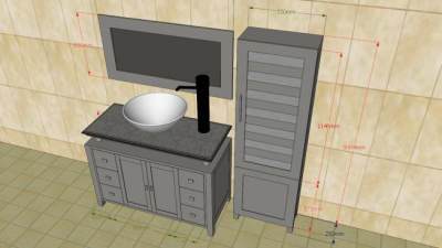 卫生间浴室柜SU模型下载_sketchup草图大师SKP模型