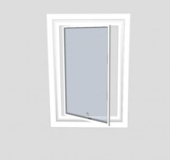 竖铰链窗SU模型下载_sketchup草图大师SKP模型