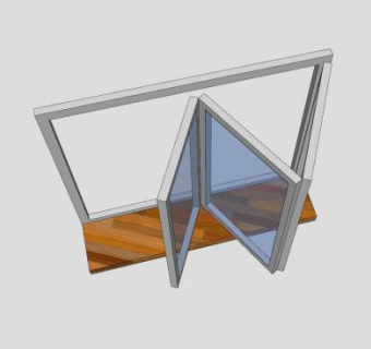 双折叠窗SU模型下载_sketchup草图大师SKP模型