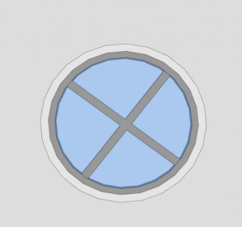 圆形玻璃窗口SU模型下载_sketchup草图大师SKP模型