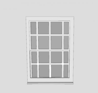 上下推拉式玻璃窗SU模型下载_sketchup草图大师SKP模型