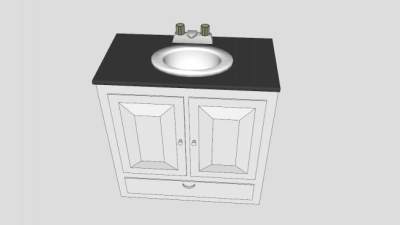 浴室水槽卫浴柜SU模型下载_sketchup草图大师SKP模型