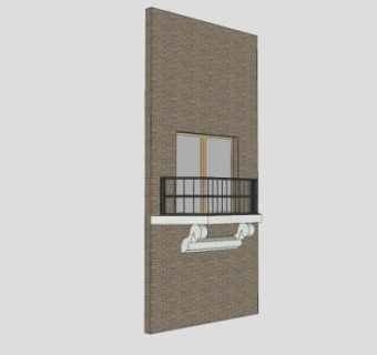 阳台窗SU模型下载_sketchup草图大师SKP模型