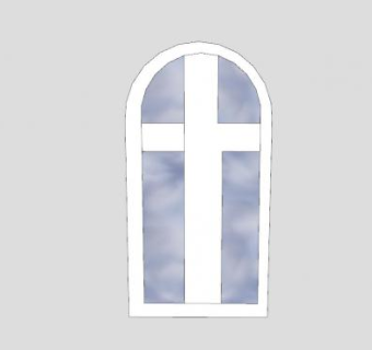 拱顶型玻璃窗SU模型下载_sketchup草图大师SKP模型