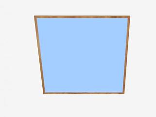 方形木框玻璃窗面板SU模型下载_sketchup草图大师SKP模型