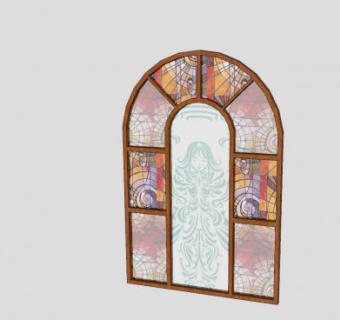 欧式拱形花窗SU模型下载_sketchup草图大师SKP模型