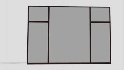 中式落地窗SU模型下载_sketchup草图大师SKP模型