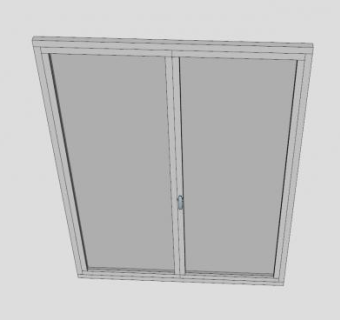 铝制平开玻璃门窗SU模型下载_sketchup草图大师SKP模型