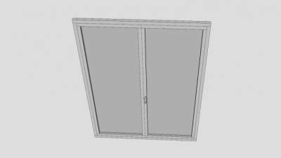 铝制平开玻璃门窗SU模型下载_sketchup草图大师SKP模型