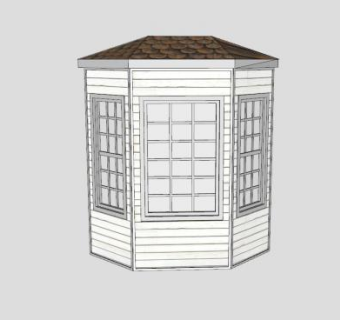 欧式凸型窗SU模型下载_sketchup草图大师SKP模型