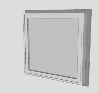 矩形玻璃窗SU模型下载_sketchup草图大师SKP模型