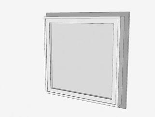 矩形玻璃窗SU模型下载_sketchup草图大师SKP模型