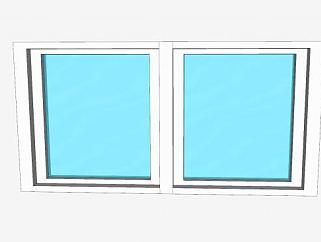 金属固定型玻璃窗SU模型下载_sketchup草图大师SKP模型