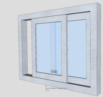 铝合金滑动窗SU模型下载_sketchup草图大师SKP模型