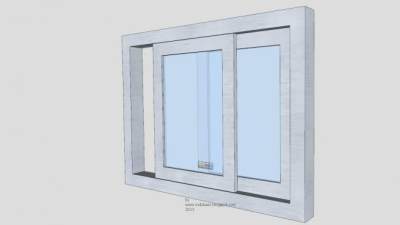 铝合金滑动窗SU模型下载_sketchup草图大师SKP模型