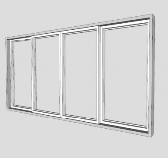 落地滑动门窗SU模型下载_sketchup草图大师SKP模型