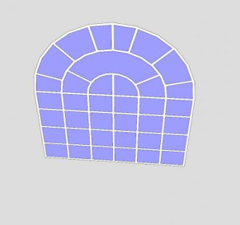 欧式半弧形玻璃窗SU模型下载_sketchup草图大师SKP模型