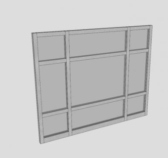 井字型金属玻璃窗SU模型下载_sketchup草图大师SKP模型