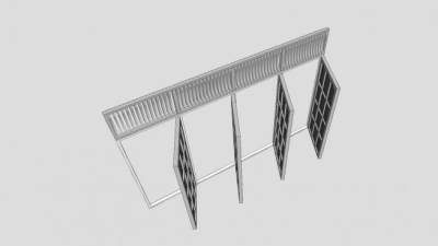 欧式庭院门窗SU模型下载_sketchup草图大师SKP模型