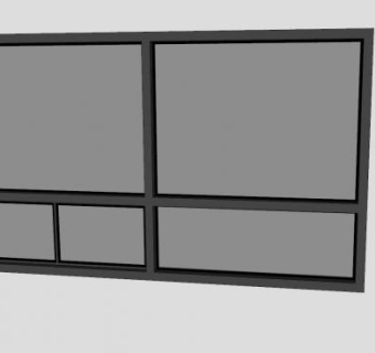金属玻璃窗滑动板SU模型下载_sketchup草图大师SKP模型