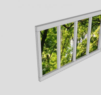 树木工艺玻璃窗SU模型下载_sketchup草图大师SKP模型