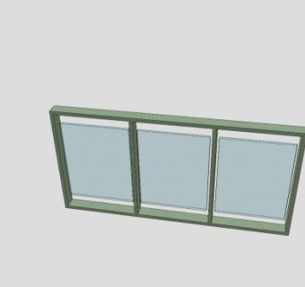 金属固定玻璃窗SU模型下载_sketchup草图大师SKP模型