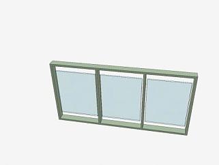 金属固定玻璃窗SU模型下载_sketchup草图大师SKP模型