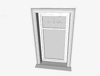 法式木框玻璃窗SU模型下载_sketchup草图大师SKP模型