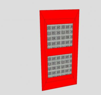 红色窗框玻璃窗SU模型下载_sketchup草图大师SKP模型