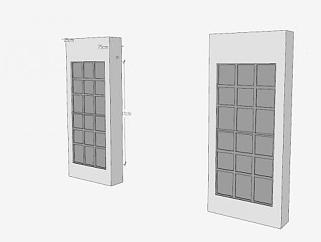 塑料玻璃窗2面板SU模型下载_sketchup草图大师SKP模型