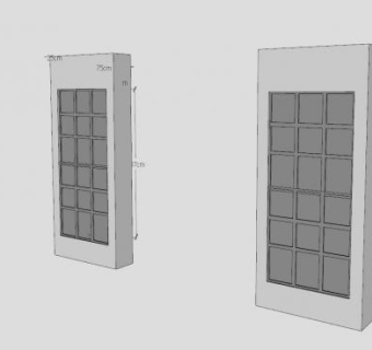 塑料玻璃窗2面板SU模型下载_sketchup草图大师SKP模型