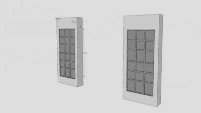 塑料玻璃窗2面板SU模型下载_sketchup草图大师SKP模型