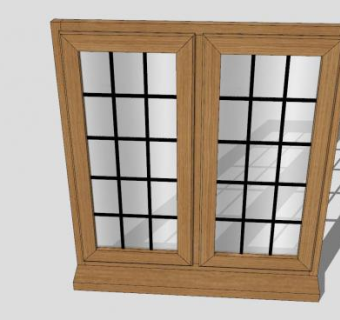 橡树中式木窗SU模型下载_sketchup草图大师SKP模型