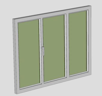 金属玻璃窗SU模型下载_sketchup草图大师SKP模型