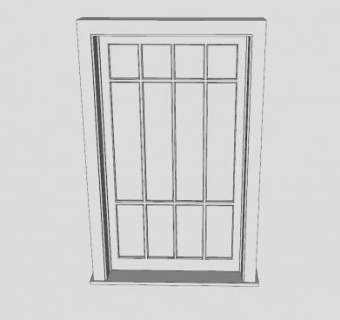 塑钢护栏窗SU模型下载_sketchup草图大师SKP模型