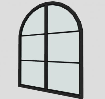 金属拱顶窗SU模型下载_sketchup草图大师SKP模型