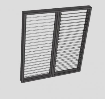 固定百叶窗SU模型下载_sketchup草图大师SKP模型