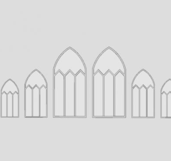 欧式窗口组SU模型下载_sketchup草图大师SKP模型