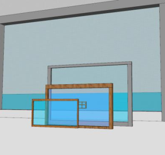 窗户面板组合SU模型下载_sketchup草图大师SKP模型