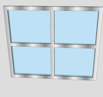 钢制玻璃窗SU模型下载_sketchup草图大师SKP模型