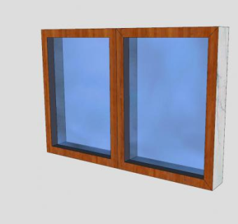 木框玻璃窗SU模型下载_sketchup草图大师SKP模型